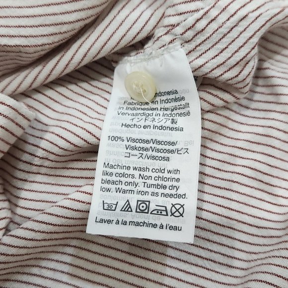 Madewell Central Stripe Oversized Fit Button-Down Red and White Shirt XS - Picture 10 of 10